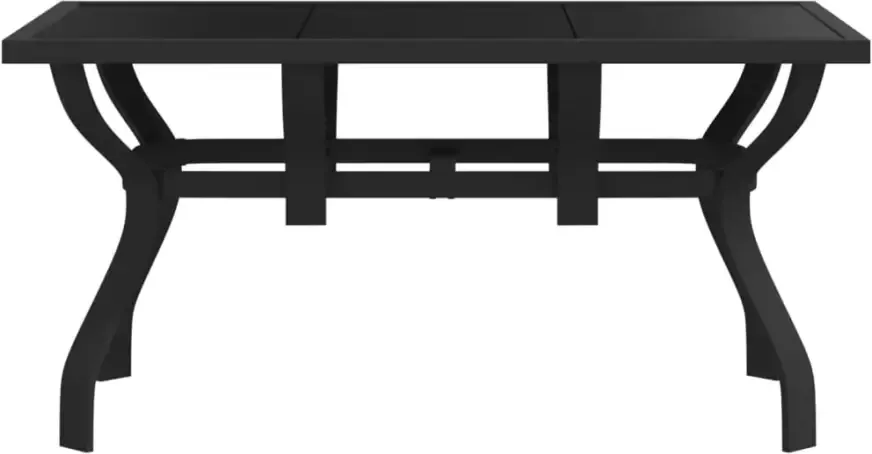 VIDAXL Tuintafel 140x70x70 cm staal en glas zwart - Foto 3