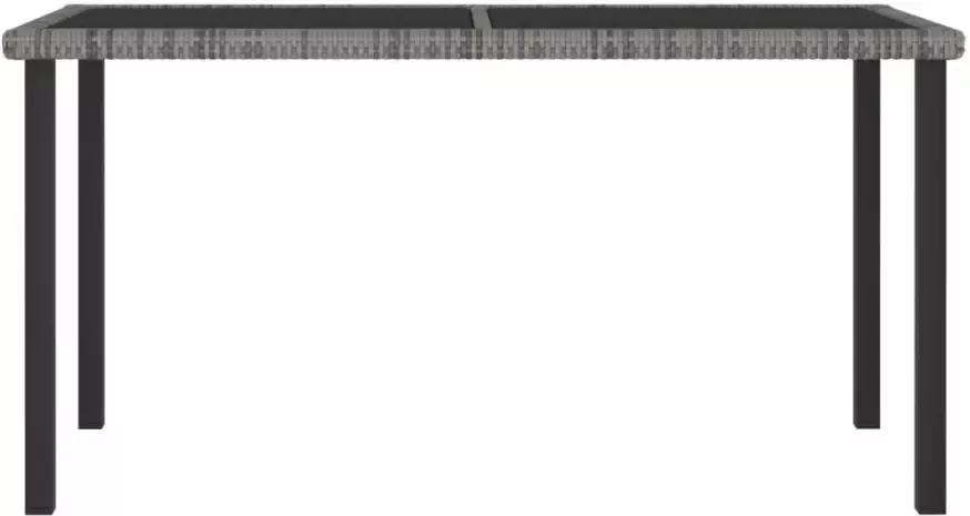 VIDAXL Tuintafel 140x70x73 cm poly rattan grijs - Foto 3