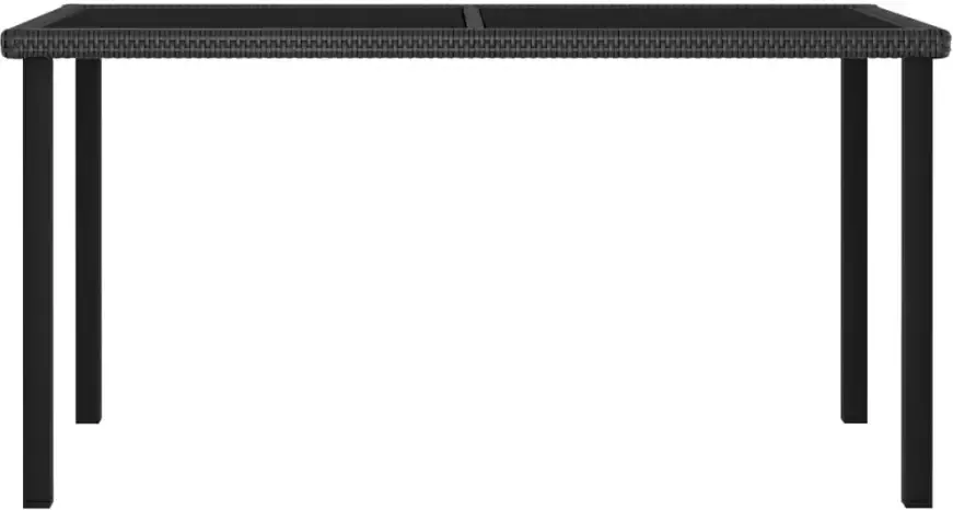 VIDAXL Tuintafel 140x70x73 cm poly rattan zwart - Foto 3