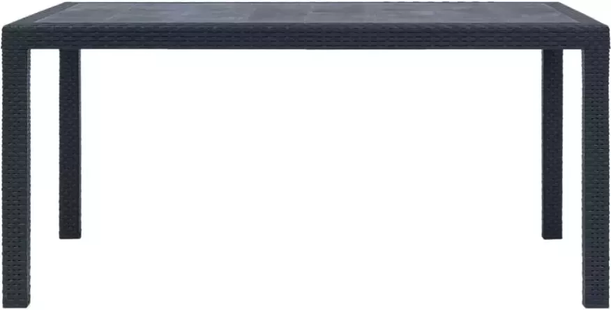 VIDAXL Tuintafel 150x90x72 cm rattan-look kunststof antraciet - Foto 3