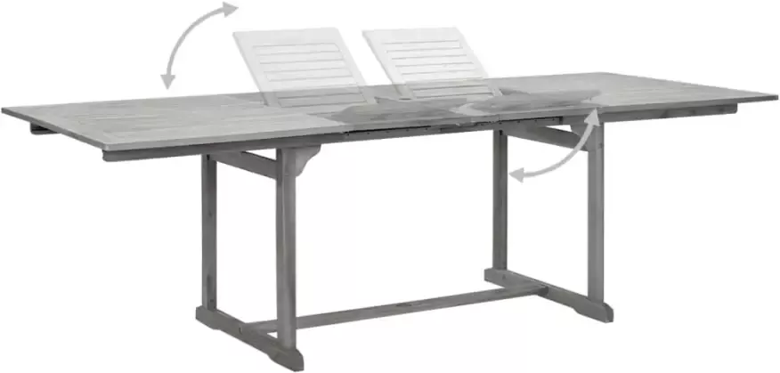 VIDAXL Tuintafel (160-240)x100x75 cm massief acaciahout - Foto 2