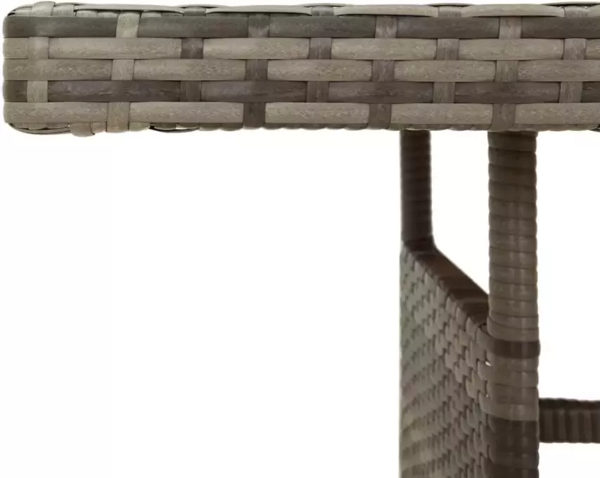 VIDAXL Tuintafel 160x70x72 cm poly rattan en massief acaciahout grijs - Foto 2