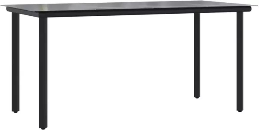 VIDAXL Tuintafel 160x80x74 cm staal en gehard glas zwart - Foto 2