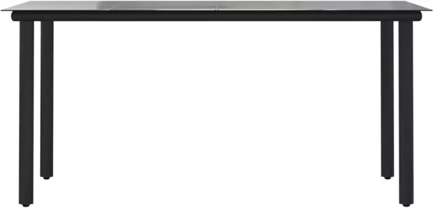 VIDAXL Tuintafel 160x80x74 cm staal en gehard glas zwart - Foto 3