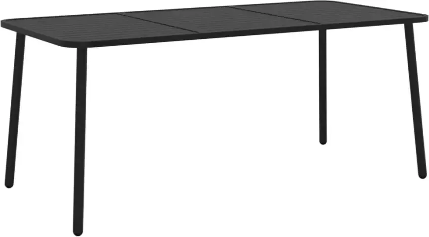 VIDAXL Tuintafel 165x80x71 cm staal antracietkleurig - Foto 2