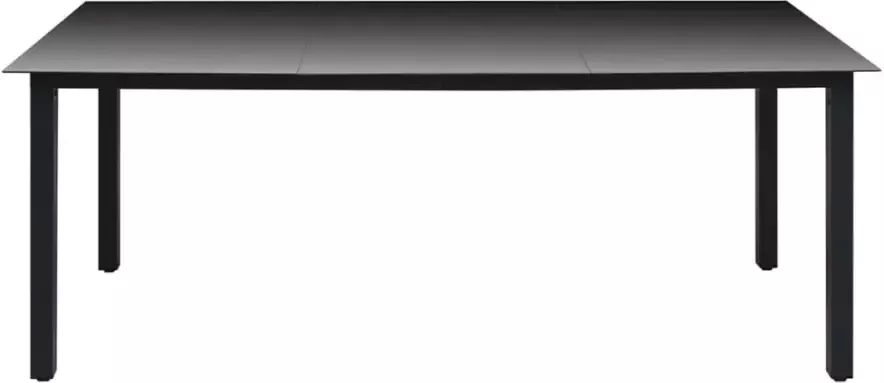 VIDAXL Tuintafel 190x90x74 cm aluminium en glas zwart - Foto 2