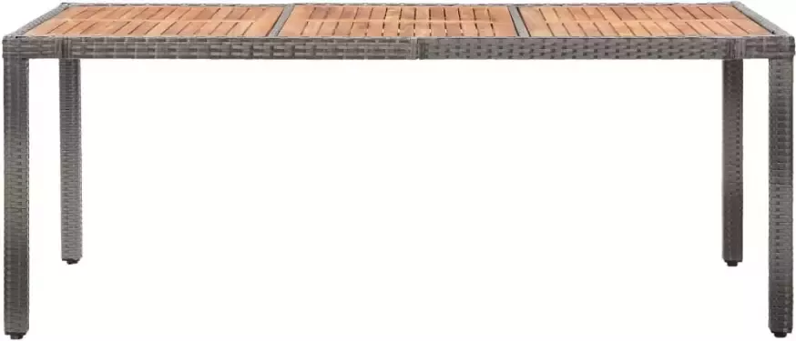 VIDAXL Tuintafel 190x90x75 cm poly rattan en acaciahout grijs - Foto 3