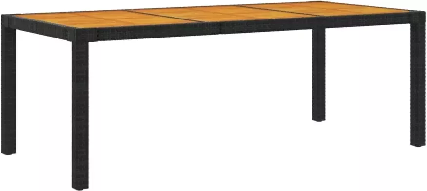VIDAXL Tuintafel 190x90x75 cm poly rattan en acaciahout zwart - Foto 1