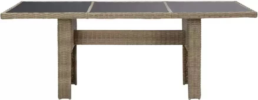 VIDAXL Tuintafel 200x100x74 cm glas en poly rattan bruin - Foto 3