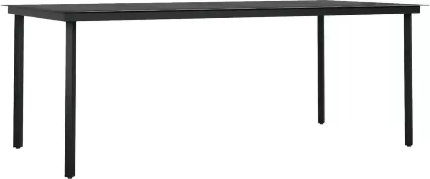 VIDAXL Tuintafel 200x100x74 cm staal en glas zwart - Foto 1