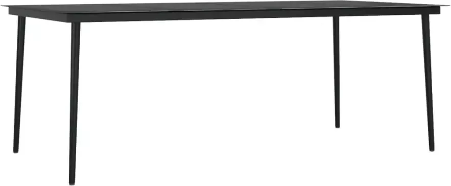 VIDAXL Tuintafel 200x100x74 cm staal en glas zwart