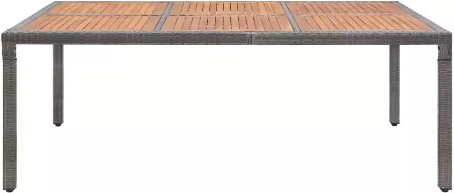 VIDAXL Tuintafel 200x150x74 cm poly rattan en massief acaciahout grijs - Foto 2