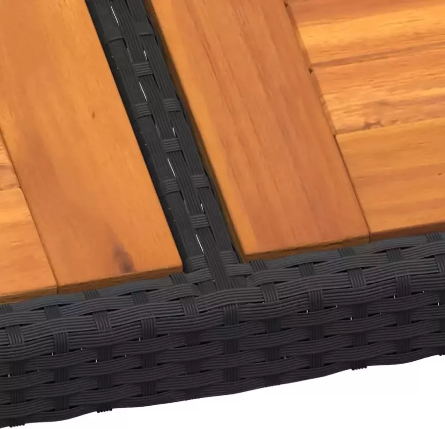 VIDAXL Tuintafel 200x150x75 cm acaciahout en poly rattan zwart