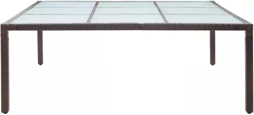 VIDAXL Tuintafel 200x200x74 cm poly rattan bruin - Foto 2
