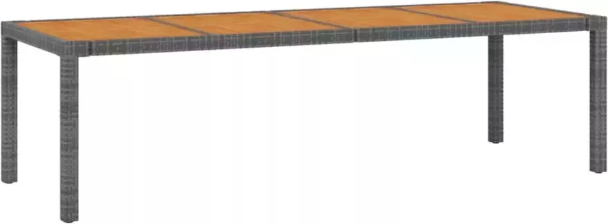 VIDAXL Tuintafel 250x100x75 cm poly rattan grijs - Foto 2