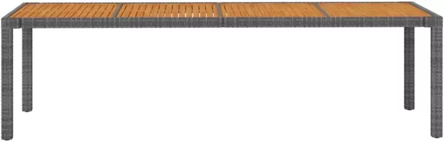 VIDAXL Tuintafel 250x100x75 cm poly rattan grijs - Foto 3