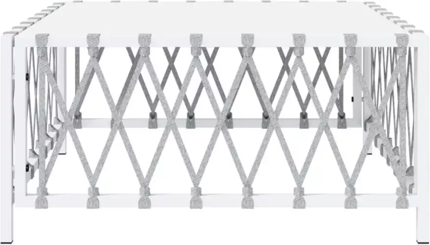VIDAXL Tuintafel 70x70x34 cm geweven stof wit - Foto 1