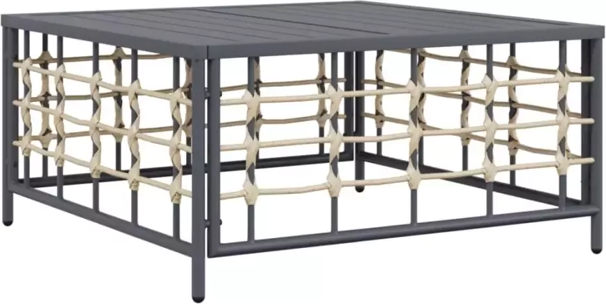 VIDAXL Tuintafel 70x70x34 cm poly rattan antracietkleurig - Foto 2