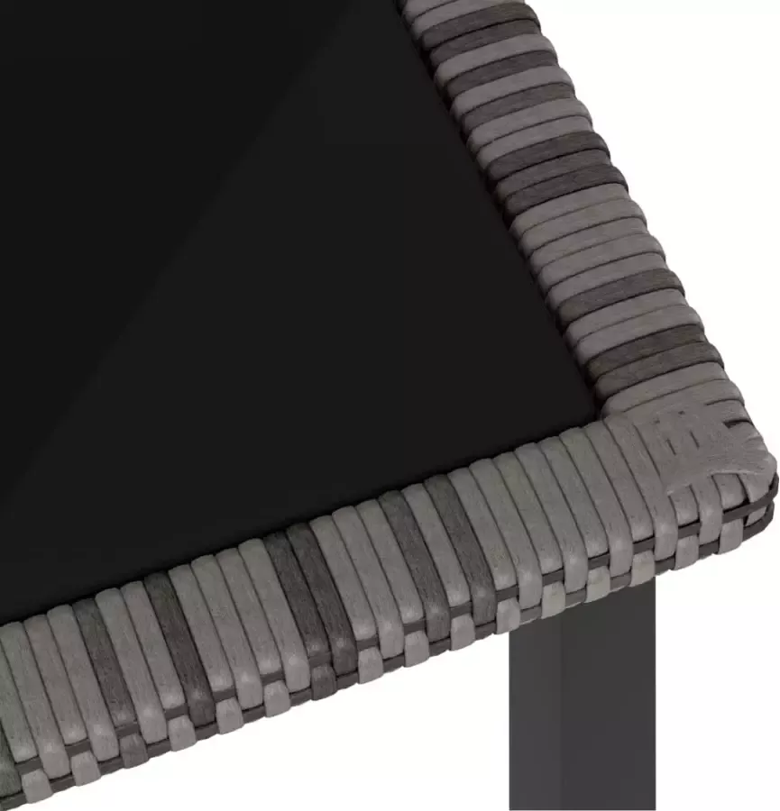 VIDAXL Tuintafel 70x70x73 cm poly rattan grijs - Foto 1