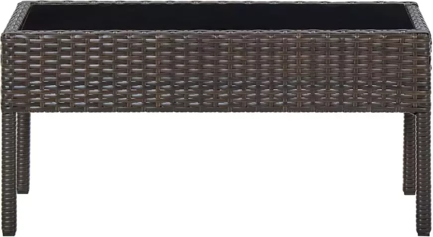 VIDAXL Tuintafel 75x40x37 cm poly rattan bruin