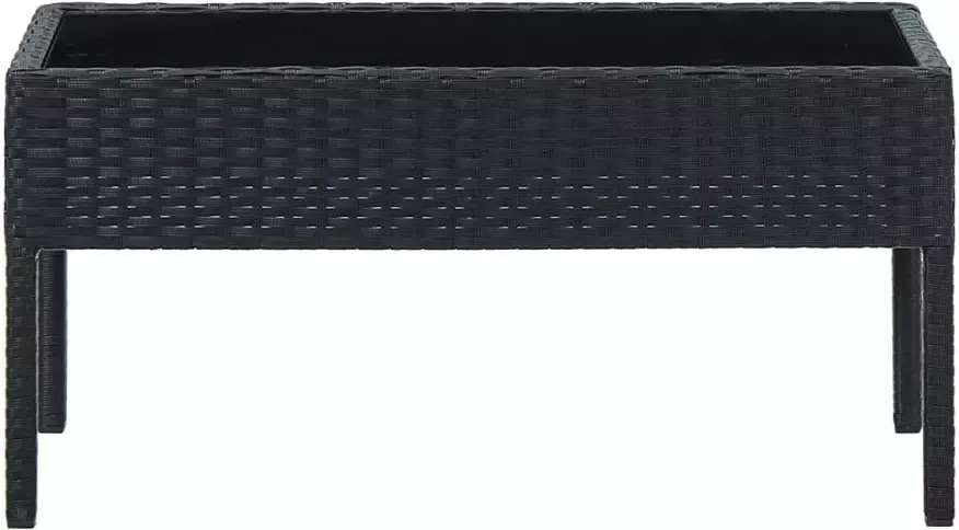 VIDAXL Tuintafel 75x40x37 cm poly rattan zwart - Foto 3