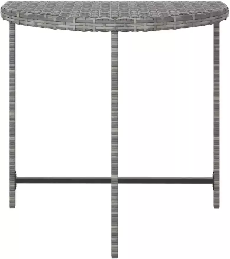 VIDAXL Tuintafel 80x50x75 cm poly rattan grijs - Foto 2