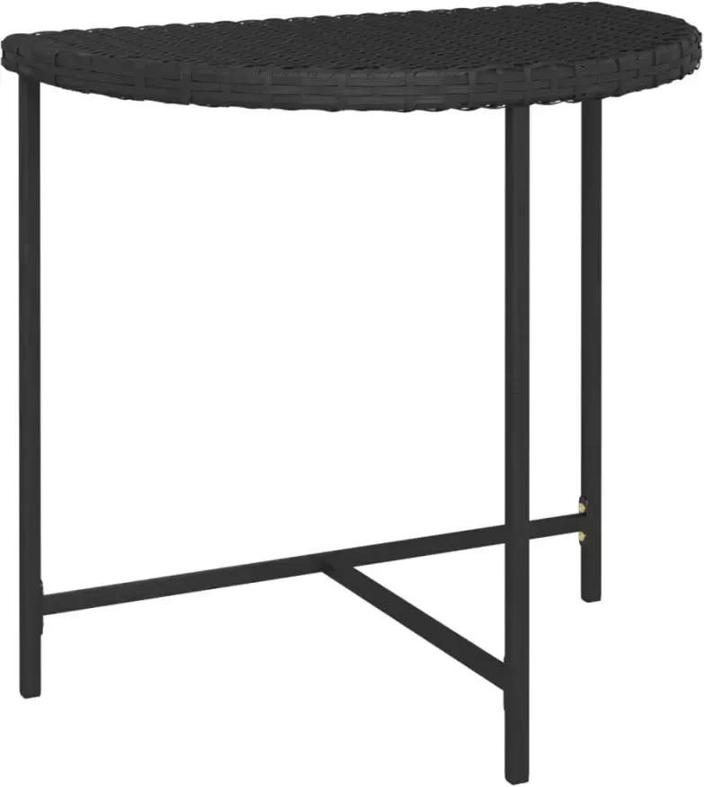 VIDAXL Tuintafel 80x50x75 cm poly rattan zwart