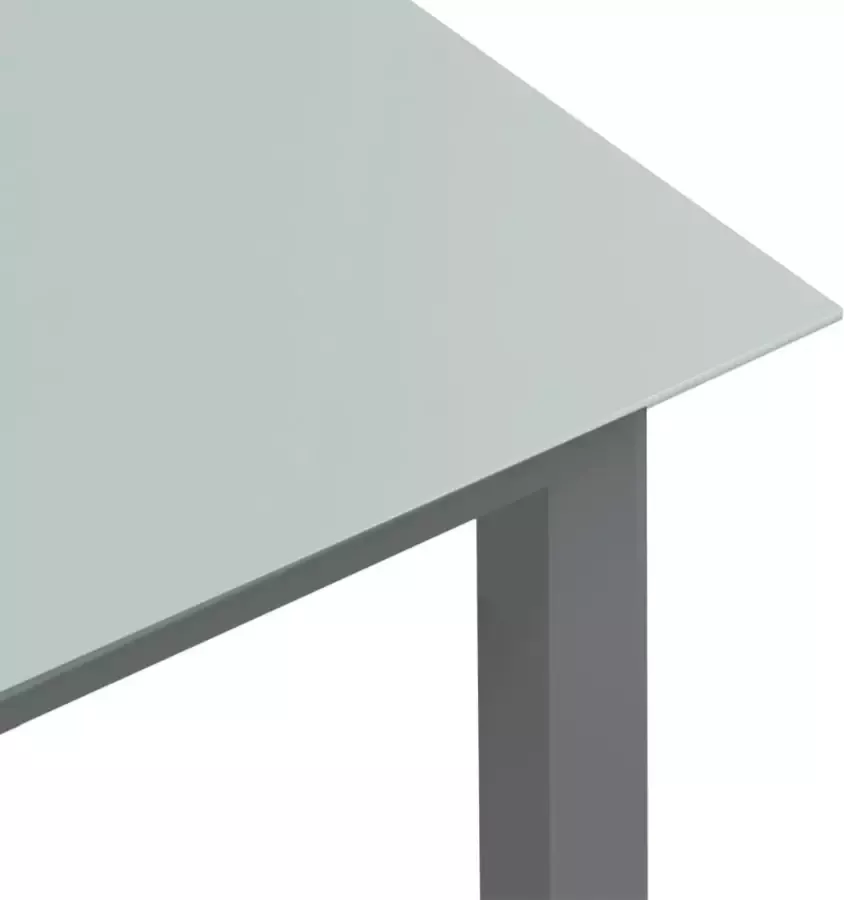 VIDAXL Tuintafel 80x80x74 cm aluminium en glas lichtgrijs - Foto 1