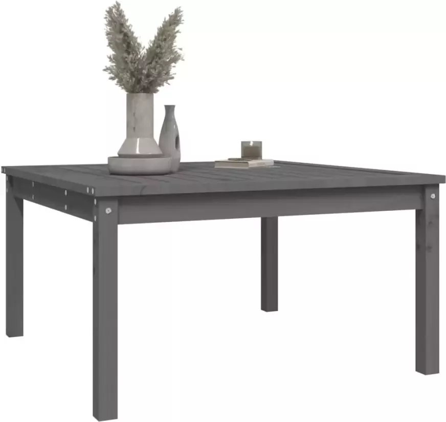 VIDAXL Tuintafel 82 5x82 5x45 cm massief grenenhout grijs - Foto 2