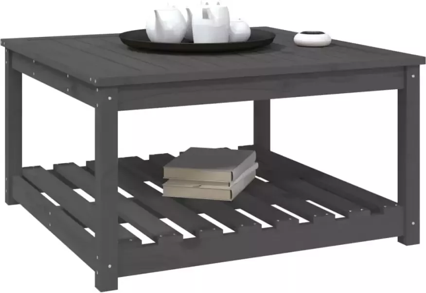 VIDAXL Tuintafel 82 5x82 5x45 cm massief grenenhout grijs - Foto 2