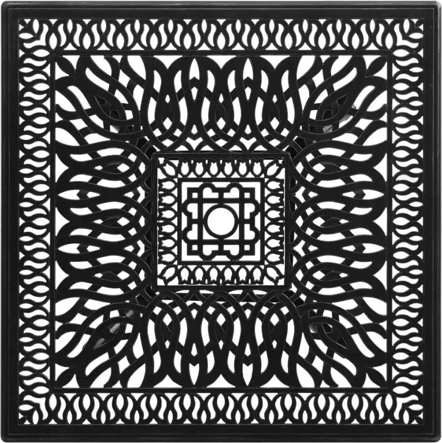 VIDAXL Tuintafel 90x90x73 cm gietaluminium zwart - Foto 2