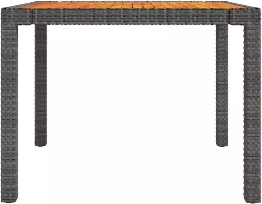 VIDAXL Tuintafel 90x90x75 cm poly rattan en acaciahout grijs - Foto 2