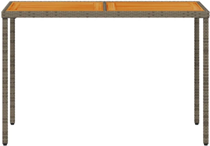 VIDAXL Tuintafel met acaciahouten blad 115x54x74 cm poly rattan grijs - Foto 3