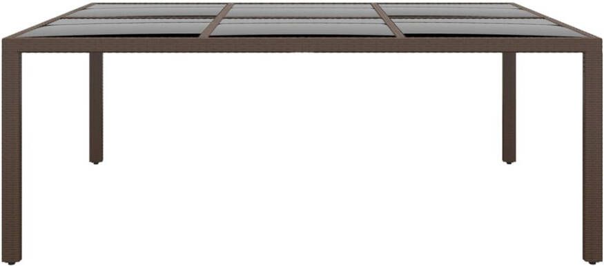 VIDAXL Tuintafel met glazen blad 200x150x75 cm rattan bruin - Foto 2