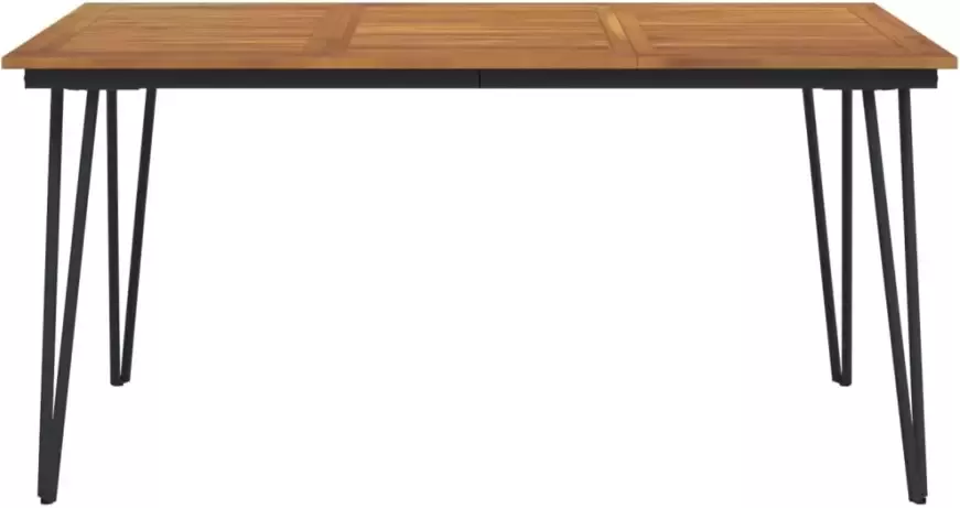 VIDAXL Tuintafel met haarspeldpoten 160x80x75 cm massief acaciahout - Foto 3