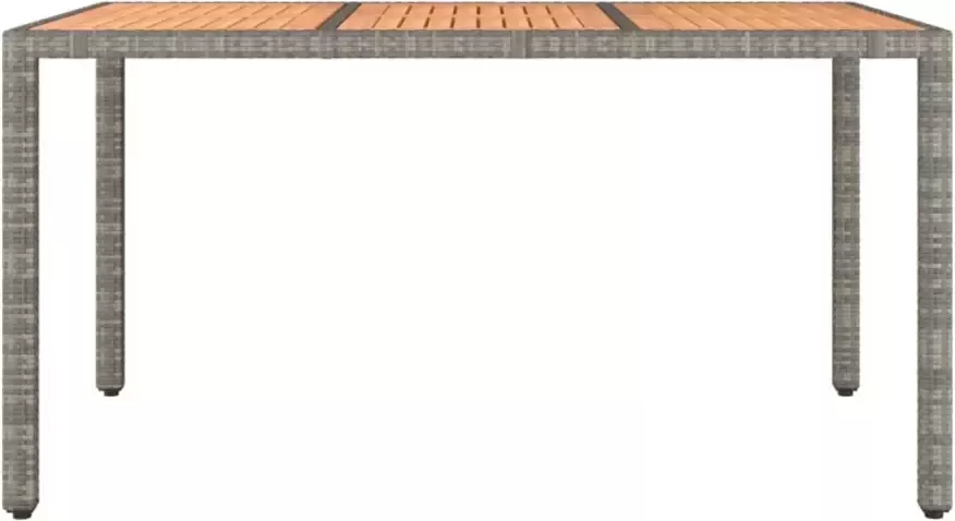 VIDAXL Tuintafel met houten blad poly ratten en acaciahout grijs - Foto 3