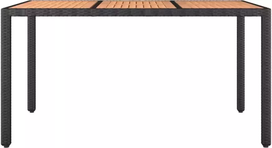 VIDAXL Tuintafel met houten blad poly ratten en acaciahout zwart - Foto 3