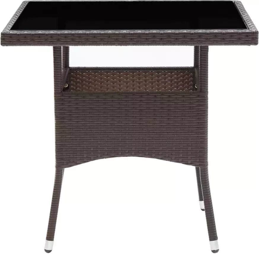 VidaXL Tuintafel poly rattan bruin - Foto 1