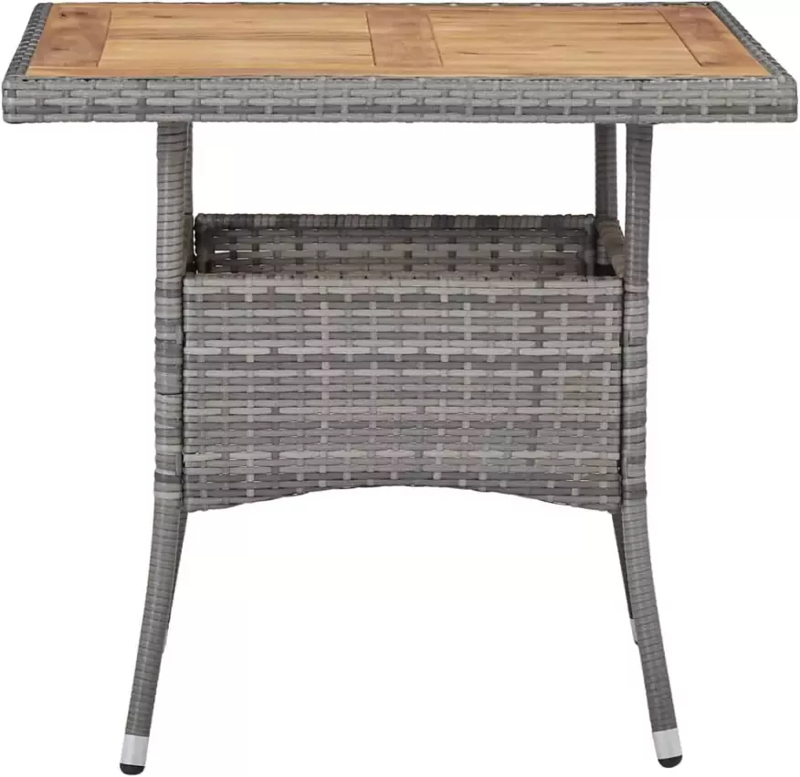 VIDAXL Tuintafel poly rattan en massief acaciahout grijs - Foto 2