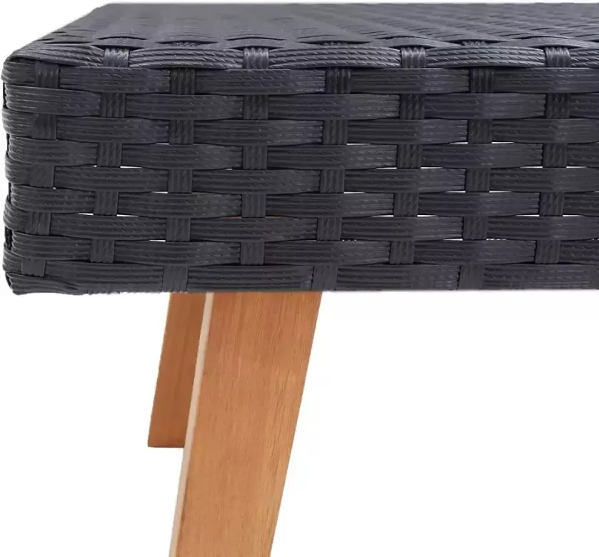 VidaXL Tuintafel poly rattan zwart - Foto 1