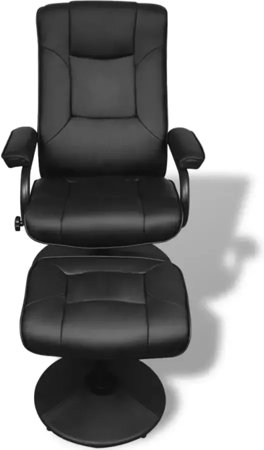 VIDAXL Tv-fauteuil met voetenbankje kunstleer zwart