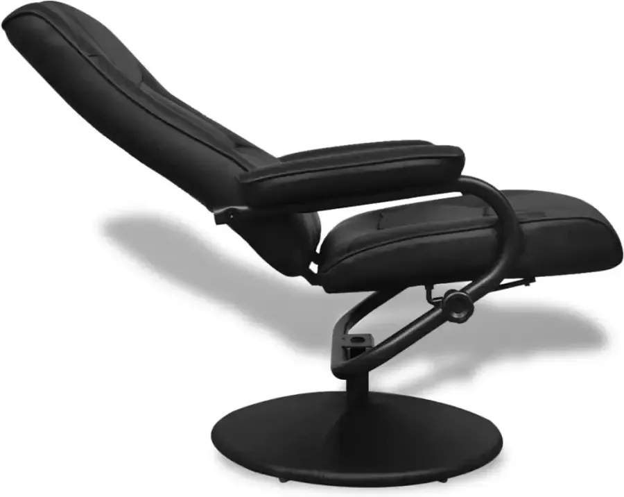 VIDAXL Tv-fauteuil met voetenbankje kunstleer zwart