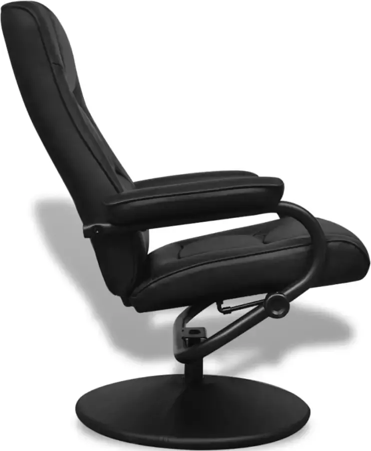 VidaXL Tv-fauteuil met voetenbankje kunstleer zwart