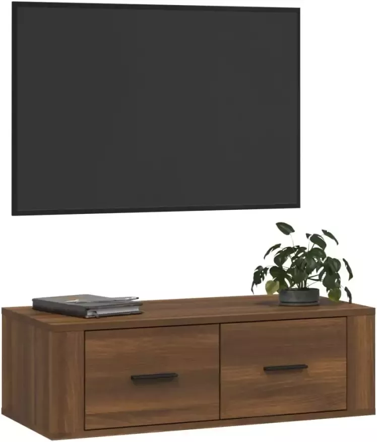 VidaXL -Tv-hangmeubel-80x36x25-cm-bewerkt-hout-bruineikenkleurig - Foto 2