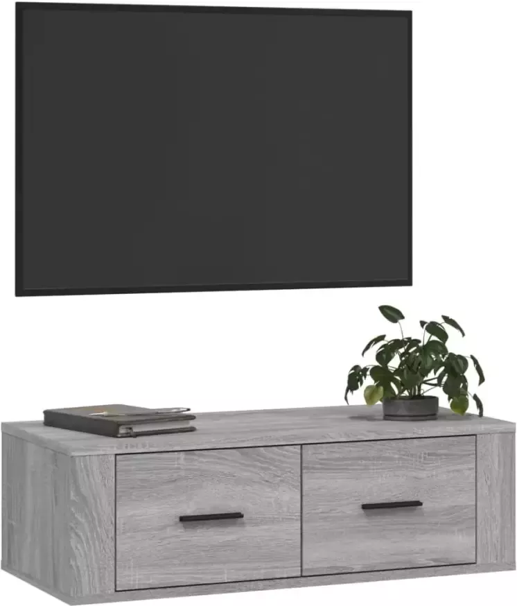 VidaXL -Tv-hangmeubel-80x36x25-cm-bewerkt-hout-grijs-sonoma-eikenkleur - Foto 1