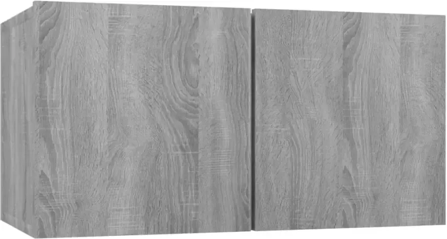 VidaXL -Tv-hangmeubels-3-st-60x30x30-cm-bewerkt-hout-grijs-sonoma-eiken - Foto 2