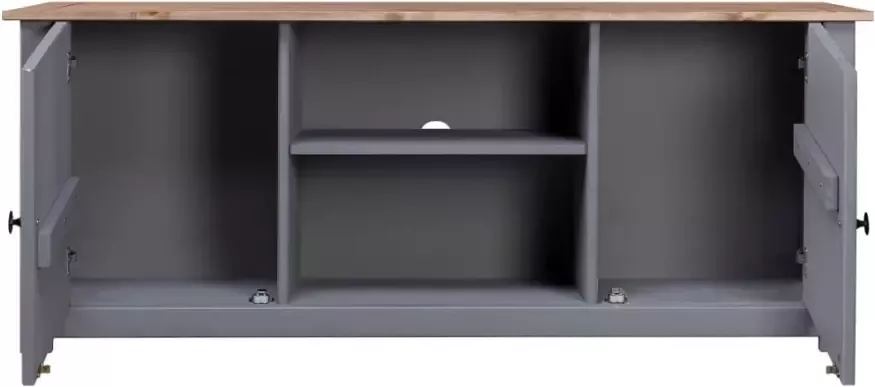 VidaXL -Tv-kast-Panama-Range-120x40x50-cm-massief-grenenhout-grijs - Foto 4