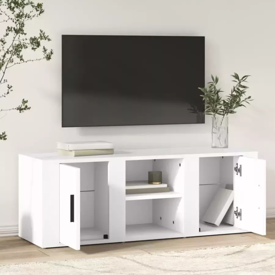 VidaXL -Tv-meubel-100x31 5x35-cm-bewerkt-hout-wit - Foto 2