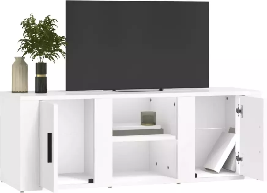 VidaXL -Tv-meubel-100x31 5x35-cm-bewerkt-hout-wit - Foto 5