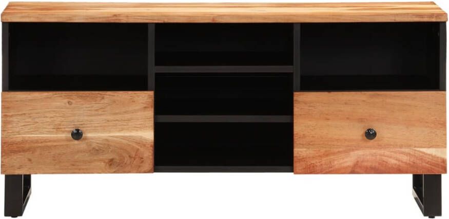 VidaXL -Tv-meubel-100x33x46-cm-massief-acaciahout-en-bewerkt-hout - Foto 3